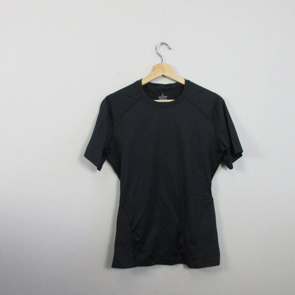 Tommie Copper Lower Back Support Shirt Men Large Black Stretch Compression 248